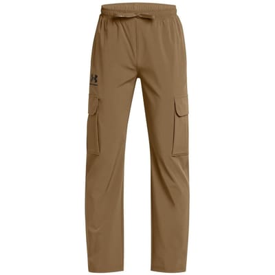 Under Armour Geweven combatbroek met Icon-motief voor jongens (Bruin)