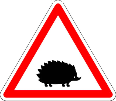 Pas op overstekende egels sticker 100 mm