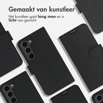 Accezz Hoesje - Geschikt voor Samsung Galaxy S23 - Wallet Softcase Bookcase - Zwart