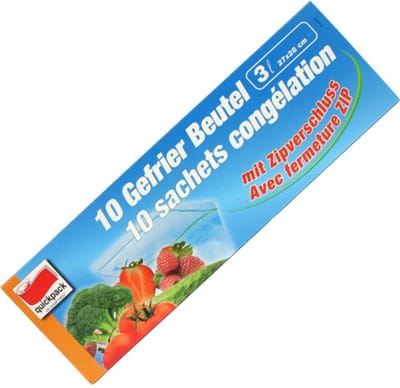 Diepvrieszakken - 3 Ltr - 27 x 28 cm - 10 Stuks - Met Zipsluiting - Keuken - Voordeel Set 3 x 10 Stuks