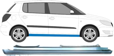 Volledige dorpel voor Skoda Fabia II 2007-2015 / Rechts