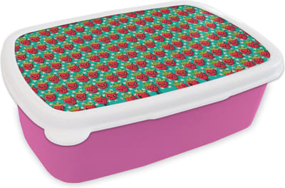 Broodtrommel Roze - Lunchbox - Brooddoos - Aardbeien - Kinderen - Fruit - Vegan - Design - 18x12x6 cm - Kinderen - Meisje