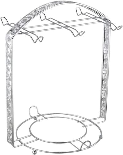 Kopjesrek Set - Theeglazen Houder - Keuken Organiseren - Stabiel IJzeren Frame - Houdt 6 Kopjes - Zwart