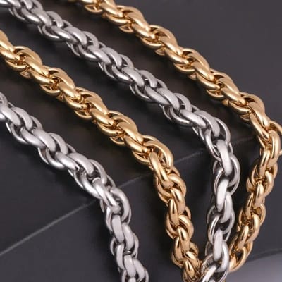 Aramat Jewels | Halskettingen | Stalen Kabelketting Zilverkleurig – Klassieke Cable Chain RVS Unisex | | | |7mm | Staal | Volwassenen | Verkleurd niet