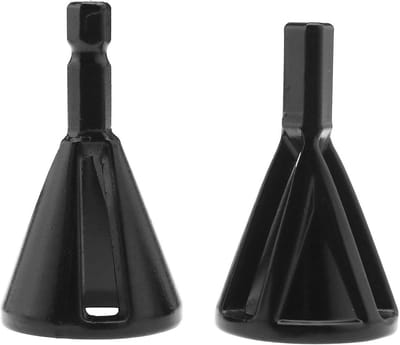 ZEYNOMAX- Braamtool Zwart - 2 Stuks - Hex Schacht / Driehoekige Schacht - CHR12 MOV - Voor 1/8"-5/8" Staaf - Voor Herstel Beschadigde Bouten - Ontbraamtool