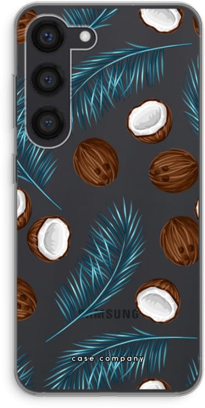 Case Company® - Hoesje geschikt voor Samsung Galaxy S23 hoesje - Kokosnoot - Soft Cover Telefoonhoesje - Bescherming aan alle Kanten en Schermrand