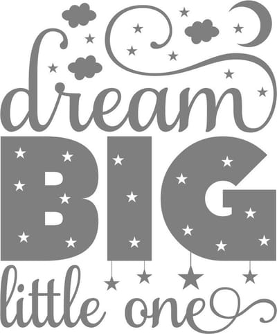 Muursticker - Dream Big Little one - Kinderkamer - Babykamer- Sterren - Wolken