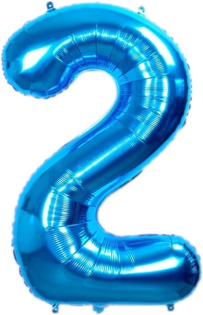 Finnacle - Folieballon - Cijferballon - 70cm - Blauw - Cijfer 2
