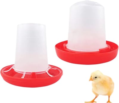 Kippen Drinkbak - Vee Drinkbak - Voorkom Voedselverspilling - Zelfbijvullend Systeem - 10 cm - Enkele Kleur
