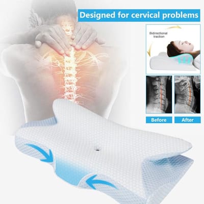 Memory Orthopedisch Katoenen Kussen 40x70cm Slow Rebound Zacht Geheugen Slaapkussens Ergonomisch Gevormd Ontspan De Cervicale Voor Volwassenen 36X66CM