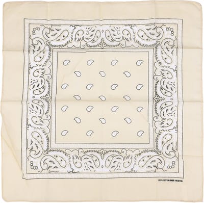 Klassieke Vierkante Sjaal met Traditioneel Bandanamotief (55x55cm) - Beige