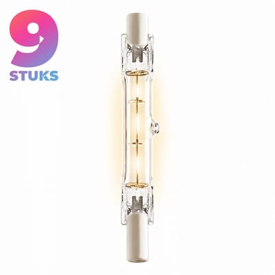 9x Staaflamp (118mm) Halogeenlamp R7s - 400W - Warm Wit Licht (2700K) - 8700 lm - 2 jaar - Dimbaar