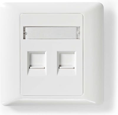 Nedis Netwerk Keystone-voorplaat - Frontplaat RJ45 - 2 poort(en) - ABS - Wit - Doos