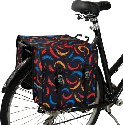 Dubbele Fietstassen - Fietsbagage Set - Boodschappen Vervoeren - Volledig Bedrukte Stof - 26 Liter - Abstract Patroon