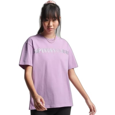 Superdry Dames tshirt Core Logo Linear T-shirt met losse pasvorm