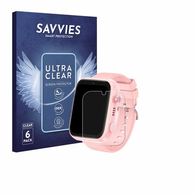 Savvies - Screenprotector voor jianyana 4G Kids Smartwatch - Folie Beschermfolie transparant 6 Stuks