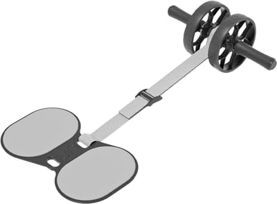 Buikroller met Weerstandsband - Buikwiel Trainingsset - Buikspieren Trainen - Stabiele Stalen Kern - 129 x 36 cm - Zwart