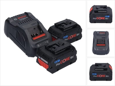 Bosch Professional ProCORE18V Gereedschapsaccu en lader - BITURBO - 2x ProCORE18V 5.5 Ah accu - GAL 1880 CV oplader