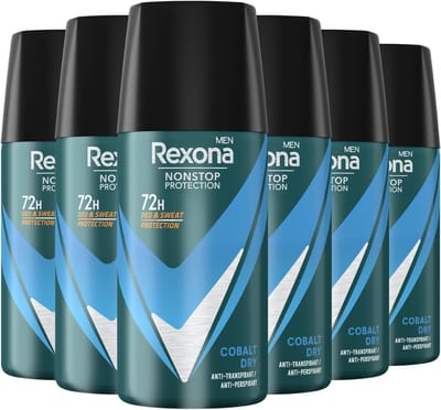 Rexona Men Mini - Anti-Transpirant Spray - Advanced Protection - Cobalt Dry - 6 x 35 ml - Reisverpakking