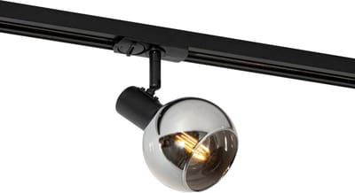 QAZQA iconic - Moderne Spot railsysteem verlichting, railverlichting geschikt voor led - 1 lichts - Ø 10 cm - Zwart - Woonkamer | Slaapkamer | Keuken