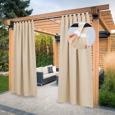 Buitengordijnen Outdoor Gordijn Waterdicht Weerbestendig,Verduisterende \ Balkongordijn, ondoorzichtig - 243 x 132 cm