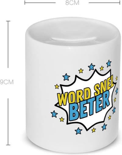 Akyol - word snel beter Spaarpot - Beterschap - iemand die ziek is of iets gebroken heeft - ziek - koorts - snel beter worden - cadeau - beterschap cadeau - kado - gift - geschenk - spaarpot