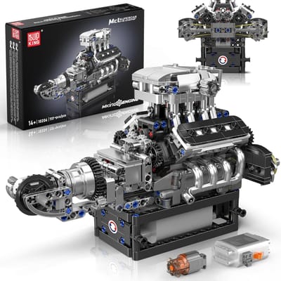 Mould King 10206 Technische Auto Onderdelen Speelgoed De Gemotoriseerde MCL Sportwagen V8 Motor Bouwstenen Stenen Kinderen Kerstcadeau 10206