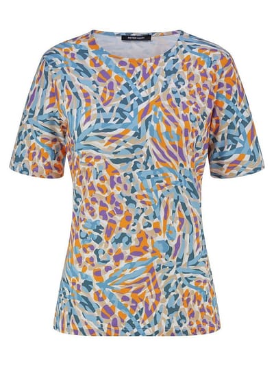 Shirt ronde hals Van Peter Hahn blauw