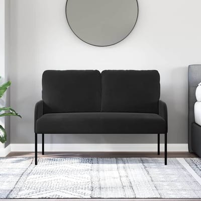 vidaXL - Banken - met - kussen - 110cm - Zwart - Multiplex