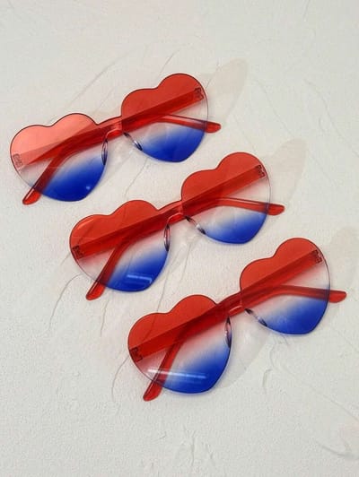 T.O.M.- Bril hart - rood wit blauw- Nederlandse vlag - WK voetbal bril - Foute party bril- Carnaval bril - Festival bril- Grappige bril-