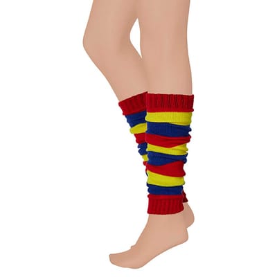 Apollo - Beenwarmer feest - Carnaval beenwarmers - rood-geel-blauw - One size - Beenwarmers dames - Beenwarmers carnaval - Beenwarmers heren - Beenwarmers