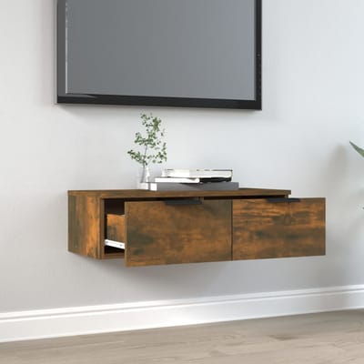 vidaXL - Wandkast - 68x30x20 - cm - bewerkt - hout - gerookt - eikenkleurig