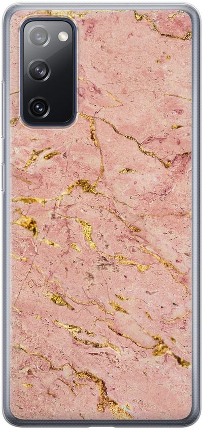 Leuke Telefoonhoesjes - Hoesje geschikt voor Samsung Galaxy S20 FE - Marmer roze goud - Soft case - TPU - Marmer - Roze