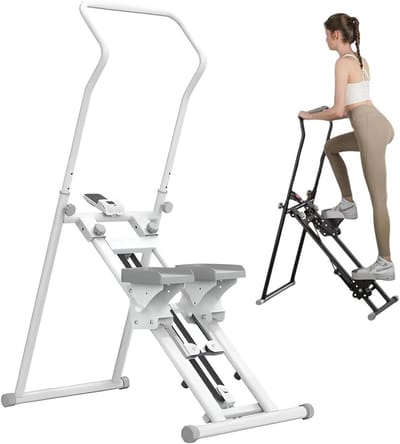 Trapklimmer Oefenmachine - Verticale Klimmer - Thuis Fitness - Opvouwbaar Ontwerp - 150 kg Draagvermogen - Wit