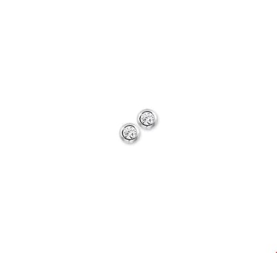 Oorknoppen Zirkonia Zilver Gerhodineerd Glanzend