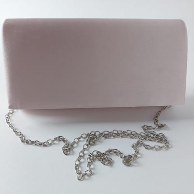 HappinessTassen - Clutch Dames - Pastel roze Satijn - Envelop Avondtas met Schouderketting