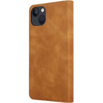 Coverzs telefoonhoesje geschikt voor Apple iPhone 14 Plus Luxe bookcase - bruin - hoesje met ruimte voor pasjes - luxe design