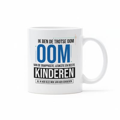 Grappige Opa Tekst Mok 330 ml – “Ik Ben De Trotse Oom/Opa Van De Grappigste, Leukste En Beste Kinderen” Koffie- & Theemok Cadeau