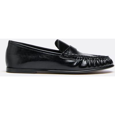 Stradivarius Flexibele loafers met leereffect in zwart  Zwart 35