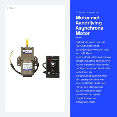 Dailygoods - Motor met Aandrijving - Asynchrone Motor - Geluidsarm en Energiebesparend - 6 W - Tandwielmotor - Ideaal voor Klussen - Model m206-402