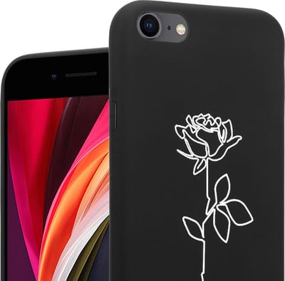 ShieldCase telefoonhoesje geschikt voor Apple iPhone 7 / 8 hoesje met witte roos - Siliconen hoesje shockproof case - Hoesje bloem rozen - Design Backcover