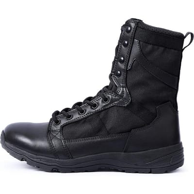 Ultralichte Gevechtslaarzen Echt Leer Slijtvaste Gevechtslaarzen Ademende Dames Gevechtstrainingslaarzen Heren High-Top Schoenen en Laarzen 39 zwart