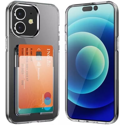 ShieldCase Hoesje geschikt voor Apple iPhone 11 hoesje - Pasjeshouder - Doorzichtige backcover - Card Holder TPU - Ruimte voor pasjes - transparant