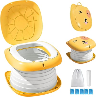 Opvouwbaar Toilet - Reispotje Kinderen - Onderweg Zindelijk - Compact en Draagbaar - 24 x 12 cm - Oranje
