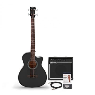 Elektro-akoestische Basgitaar, Zwart + 35W Versterkerpakket