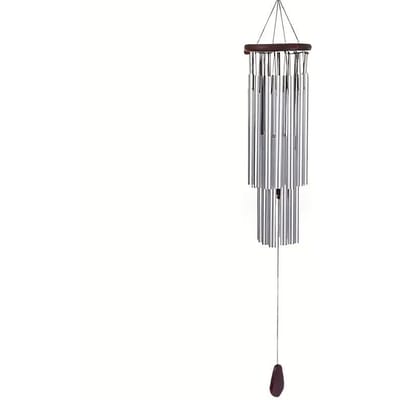 Groot formaat Windgong 27-buis Aluminium Massief Hout Windgong Hanger Decoratie Huisdecoratie Gastverblijf Wanddecoratie 100cm gray
