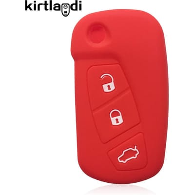 Siliconen Auto Sleutelhoesje voor Ford KA MK2 Urban Street Ka Voertuigen Hoesje Sleutelhouder Sleutelhanger Afstandsbediening Shell Jasje 3 Knoppen 2008-2016 rood