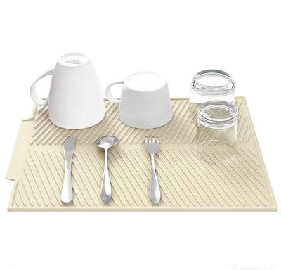 Dailygoods- Afdruipmat Siliconen 50 x 40 cm - Snel Droogende Afdruipmat - Hittebestendige Onderzetter - Multifunctionele Droogmat - Geen Waterophoping - Verhoogde Ribbels