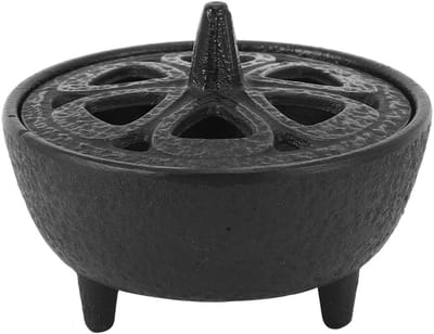 Dailygoods- Rookbrander van gietijzer - Wierookhouder - Aromatherapie - Wierookstokjeshouder - Decoratie - 8,5 x 8,5 x 7 cm