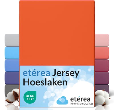 etérea Jersey Hoeslaken 100x200 - 120x200 cm Oekotex Made in Green - 100% katoen - Oranje